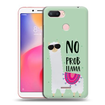 Силиконовый чехол на Xiaomi RedMi 6 с принтом Лама Силиконовый чехол на Xiaomi RedMi 6 с принтом Лама