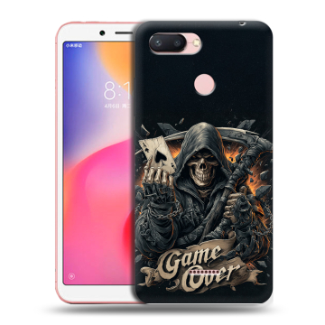 Силиконовый чехол на Xiaomi RedMi 6 с принтом Скелет карты Силиконовый чехол на Xiaomi RedMi 6 с принтом Скелет карты