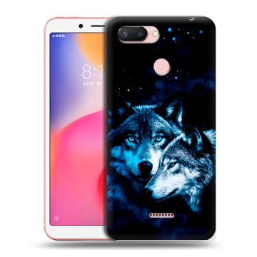 Силиконовый чехол на Xiaomi RedMi 6 с принтом Волки Силиконовый чехол на Xiaomi RedMi 6 с принтом Волки
