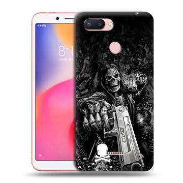 Силиконовый чехол на Xiaomi RedMi 6 с принтом Скелет Силиконовый чехол на Xiaomi RedMi 6 с принтом Скелет