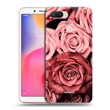 Силиконовый чехол на Xiaomi RedMi 6 с принтом Цветы розы Силиконовый чехол на Xiaomi RedMi 6 с принтом Цветы розы