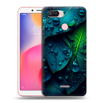 Силиконовый чехол на Xiaomi RedMi 6 с принтом Листья Силиконовый чехол на Xiaomi RedMi 6 с принтом Листья