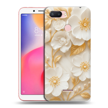 Силиконовый чехол на Xiaomi RedMi 6 с принтом Цветы Силиконовый чехол на Xiaomi RedMi 6 с принтом Цветы