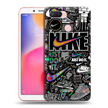 Силиконовый чехол на Xiaomi RedMi 6 с принтом Найк Силиконовый чехол на Xiaomi RedMi 6 с принтом Найк