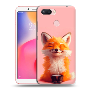 Силиконовый чехол на Xiaomi RedMi 6 с принтом милая лиса Силиконовый чехол на Xiaomi RedMi 6 с принтом милая лиса