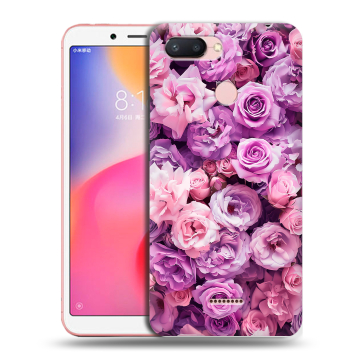 Силиконовый чехол на Xiaomi RedMi 6 с принтом лавандовые розы Силиконовый чехол на Xiaomi RedMi 6 с принтом лавандовые розы