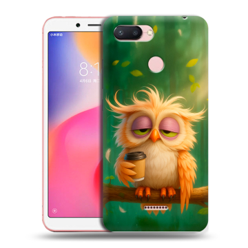 Силиконовый чехол на Xiaomi RedMi 6 с принтом сова Силиконовый чехол на Xiaomi RedMi 6 с принтом сова