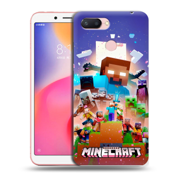 Силиконовый чехол на Xiaomi RedMi 6 с принтом Майнкрафт Minecraft Силиконовый чехол на Xiaomi RedMi 6 с принтом Майнкрафт Minecraft
