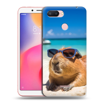 Силиконовый чехол на Xiaomi RedMi 6 с принтом Капибара Силиконовый чехол на Xiaomi RedMi 6 с принтом Капибара