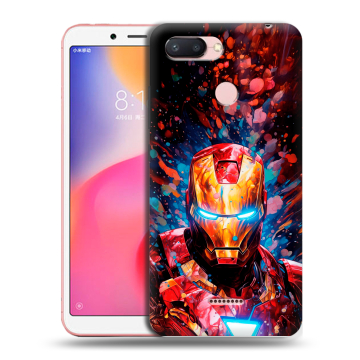 Силиконовый чехол на Xiaomi RedMi 6 с принтом Железный человек Ironman Силиконовый чехол на Xiaomi RedMi 6 с принтом Железный человек Ironman