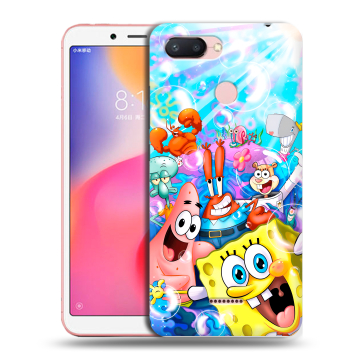 Силиконовый чехол на Xiaomi RedMi 6 с принтом спанчбоб спанч боб Силиконовый чехол на Xiaomi RedMi 6 с принтом спанчбоб спанч боб