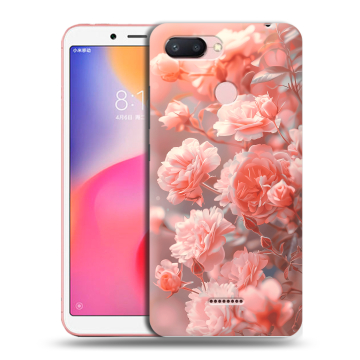 Силиконовый чехол на Xiaomi RedMi 6 с принтом Розы цветы Силиконовый чехол на Xiaomi RedMi 6 с принтом Розы цветы