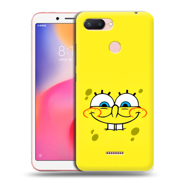 Силиконовый чехол на Xiaomi RedMi 6 с принтом спанчбоб спанч боб Силиконовый чехол на Xiaomi RedMi 6 с принтом спанчбоб спанч боб