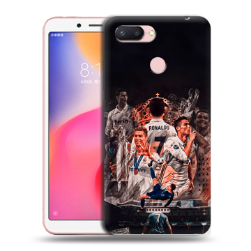 Силиконовый чехол на Xiaomi RedMi 6 с принтом Реал Роналдо Real Ronaldo Силиконовый чехол на Xiaomi RedMi 6 с принтом Реал Роналдо Real Ronaldo