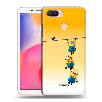 Силиконовый чехол на Xiaomi RedMi 6 с принтом Миньоны Силиконовый чехол на Xiaomi RedMi 6 с принтом Миньоны