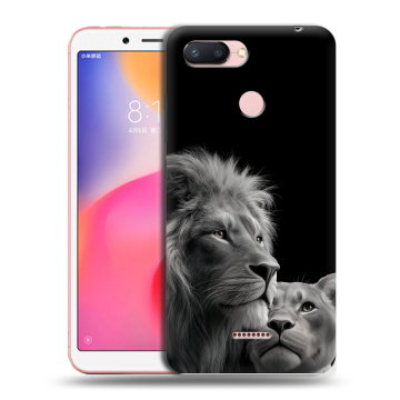 Силиконовый чехол на Xiaomi RedMi 6 с принтом Лев кошки