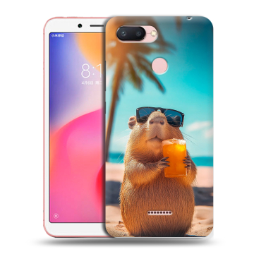 Силиконовый чехол на Xiaomi RedMi 6 с принтом Капибара Силиконовый чехол на Xiaomi RedMi 6 с принтом Капибара