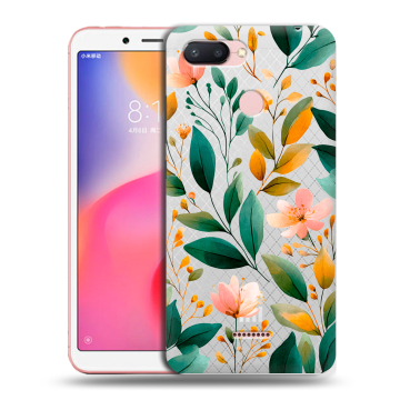 Силиконовый чехол на Xiaomi RedMi 6 с принтом Цветы паттерн