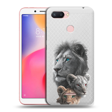 Силиконовый чехол на Xiaomi RedMi 6 с принтом Львы