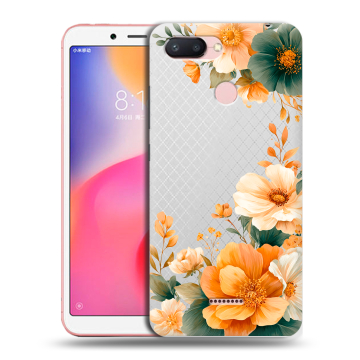 Силиконовый чехол на Xiaomi RedMi 6 с принтом Цветы принт