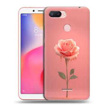 Силиконовый чехол на Xiaomi RedMi 6 с принтом Розовая роза