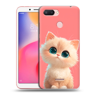 Силиконовый чехол на Xiaomi RedMi 6 с принтом Розовый котенок