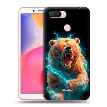 Силиконовый чехол на Xiaomi RedMi 6 с принтом Медведь