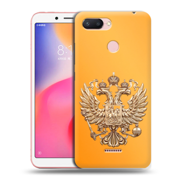 Силиконовый чехол на Xiaomi RedMi 6 с принтом Герб Флаг России Силиконовый чехол на Xiaomi RedMi 6 с принтом Герб Флаг России
