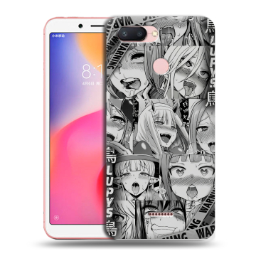 Силиконовый чехол на Xiaomi RedMi 6 с принтом Ahegao Ахегао Аниме Силиконовый чехол на Xiaomi RedMi 6 с принтом Ahegao Ахегао Аниме