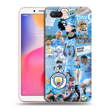 Силиконовый чехол на Xiaomi RedMi 6 с принтом Man City Манчестер Сити Силиконовый чехол на Xiaomi RedMi 6 с принтом Man City Манчестер Сити