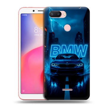 Силиконовый чехол на Xiaomi RedMi 6 с принтом BMW БМВ Силиконовый чехол на Xiaomi RedMi 6 с принтом BMW БМВ