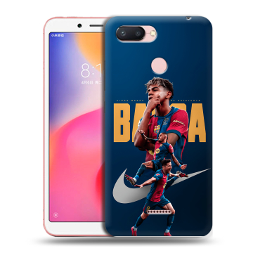 Силиконовый чехол на Xiaomi RedMi 6 с принтом Барселона Barca Yamal Силиконовый чехол на Xiaomi RedMi 6 с принтом Барселона Barca Yamal