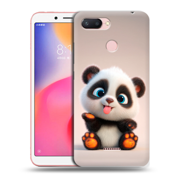Силиконовый чехол на Xiaomi RedMi 6 с принтом милая панда Силиконовый чехол на Xiaomi RedMi 6 с принтом милая панда