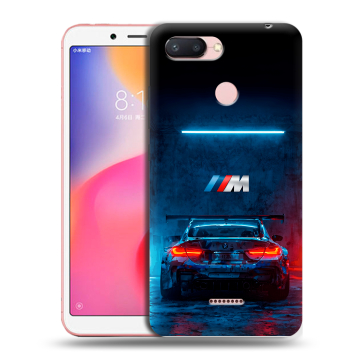 Силиконовый чехол на Xiaomi RedMi 6 с принтом BMW БМВ Силиконовый чехол на Xiaomi RedMi 6 с принтом BMW БМВ