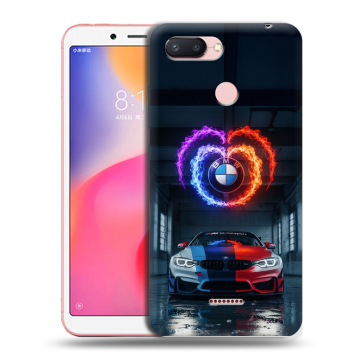 Силиконовый чехол на Xiaomi RedMi 6 с принтом BMW БМВ Силиконовый чехол на Xiaomi RedMi 6 с принтом BMW БМВ