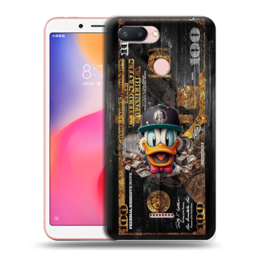 Силиконовый чехол на Xiaomi RedMi 6 с принтом Дональд Дак Доллар Силиконовый чехол на Xiaomi RedMi 6 с принтом Дональд Дак Доллар