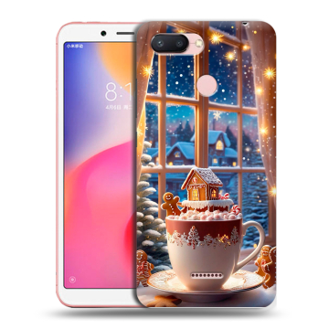 Силиконовый чехол на Xiaomi RedMi 6 с принтом Новый год Силиконовый чехол на Xiaomi RedMi 6 с принтом Новый год