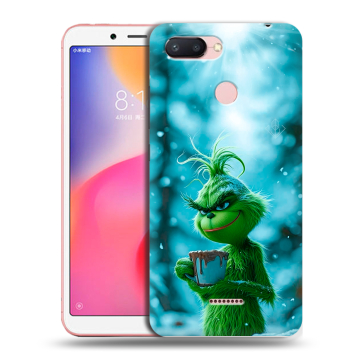 Силиконовый чехол на Xiaomi RedMi 6 с принтом Новый год гринч Силиконовый чехол на Xiaomi RedMi 6 с принтом Новый год гринч