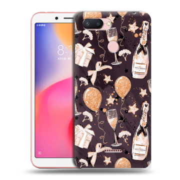Силиконовый чехол на Xiaomi RedMi 6 с принтом Новый год Силиконовый чехол на Xiaomi RedMi 6 с принтом Новый год