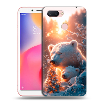 Силиконовый чехол на Xiaomi RedMi 6 с принтом Новый год Силиконовый чехол на Xiaomi RedMi 6 с принтом Новый год