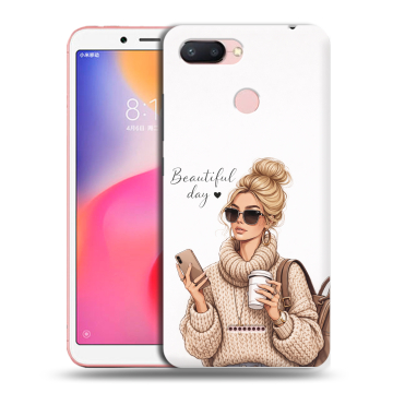 Силиконовый чехол на Xiaomi RedMi 6 с принтом женский Силиконовый чехол на Xiaomi RedMi 6 с принтом женский
