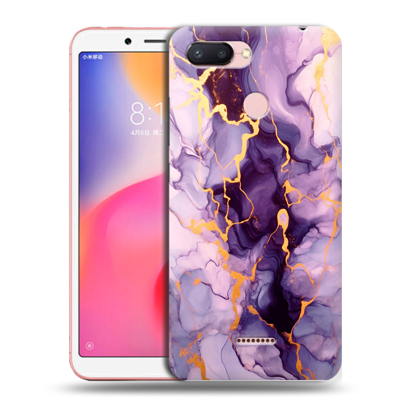 Силиконовый противоударный чехол на Xiaomi RedMi 6 с принтом Мрамор Силиконовый противоударный чехол на Xiaomi RedMi 6 с принтом Мрамор