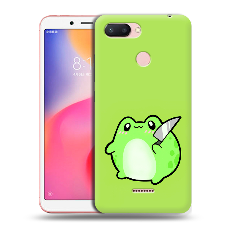 Силиконовый противоударный чехол на Xiaomi RedMi 6 с принтом Лягушенок Силиконовый противоударный чехол на Xiaomi RedMi 6 с принтом Лягушенок
