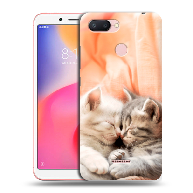 Пластиковый чехол на Xiaomi RedMi 6 с принтом Котята Пластиковый чехол на Xiaomi RedMi 6 с принтом Котята
