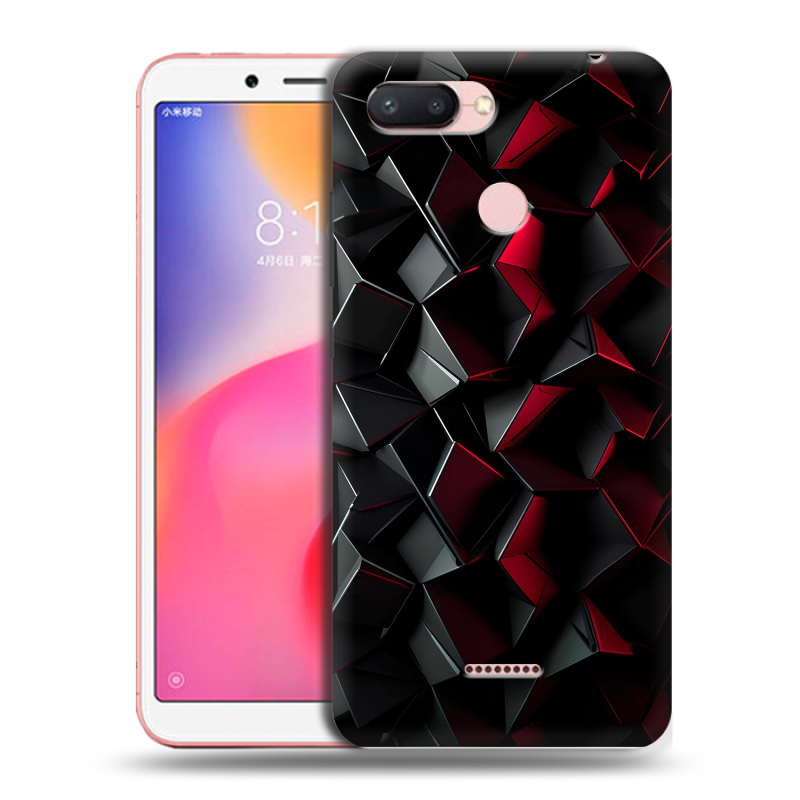 Силиконовый противоударный чехол на Xiaomi RedMi 6 с принтом Абстракция Силиконовый противоударный чехол на Xiaomi RedMi 6 с принтом Абстракция