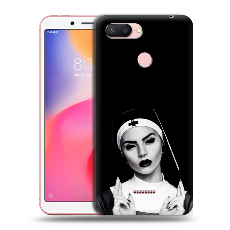 Силиконовый чехол на Xiaomi RedMi 6 с принтом монашка Силиконовый чехол на Xiaomi RedMi 6 с принтом монашка