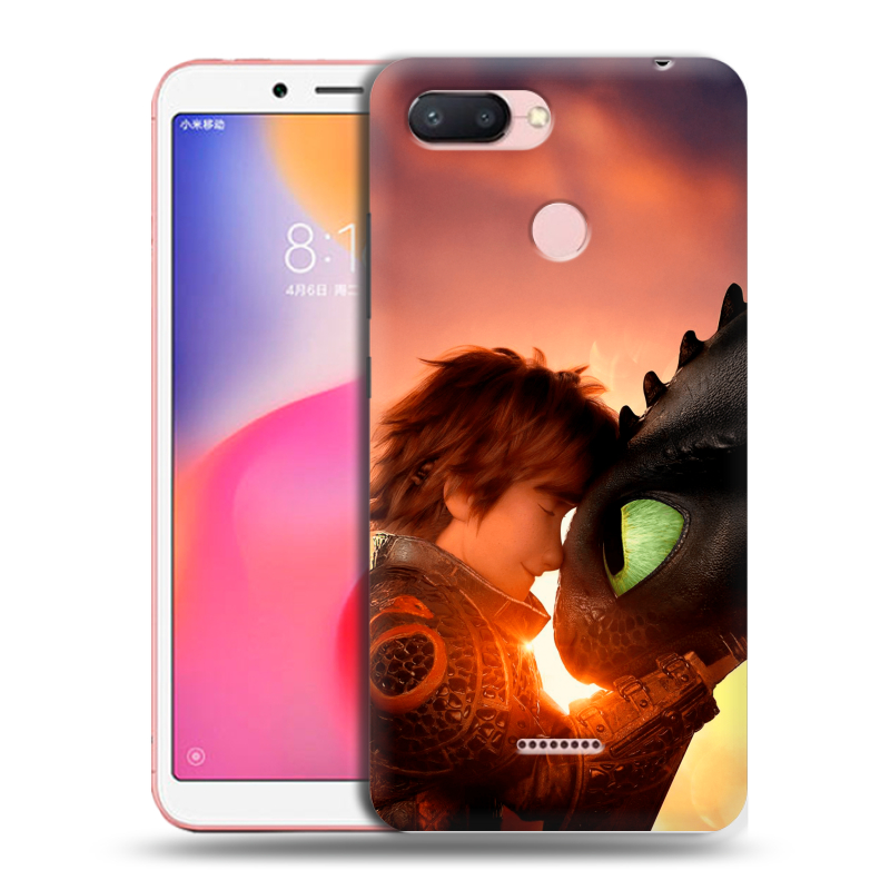 Пластиковый чехол на Xiaomi RedMi 6 с принтом Как приручить дракона Пластиковый чехол на Xiaomi RedMi 6 с принтом Как приручить дракона