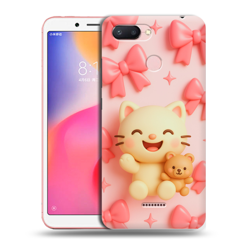 Силиконовый противоударный чехол на Xiaomi RedMi 6 с принтом для девочек Силиконовый противоударный чехол на Xiaomi RedMi 6 с принтом для девочек