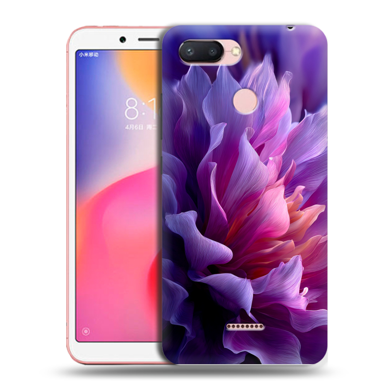 Силиконовый чехол на Xiaomi RedMi 6 с принтом женский цветы Силиконовый чехол на Xiaomi RedMi 6 с принтом женский цветы