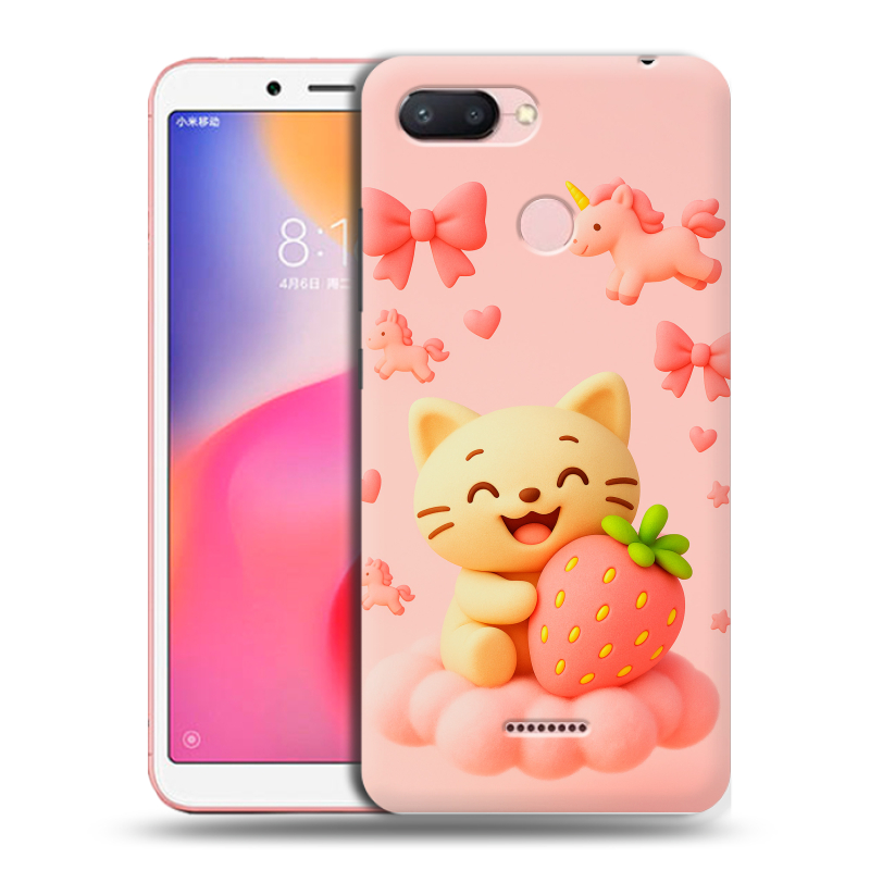 Пластиковый чехол на Xiaomi RedMi 6 с принтом для девочек Пластиковый чехол на Xiaomi RedMi 6 с принтом для девочек